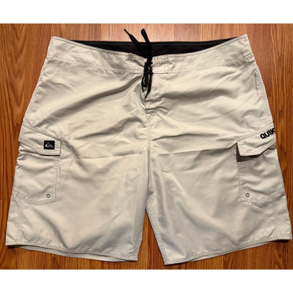 Quiksilver Manic Board Shorts Mens 44 10" Cargo Pockets Swim Trunks